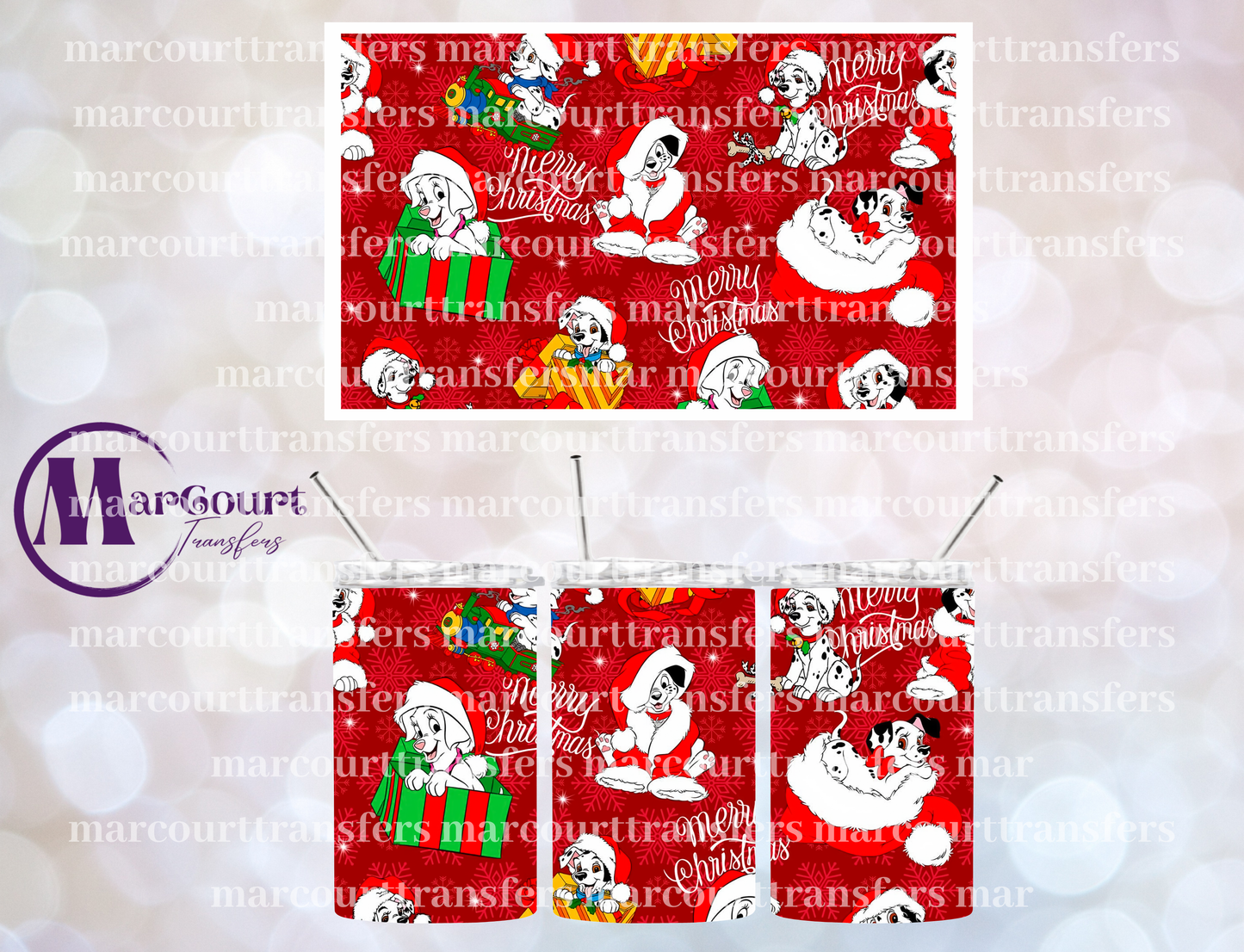 101 DALMATIONS CHRISTMAS-12 OZ TUMBLER SUBLIMATION