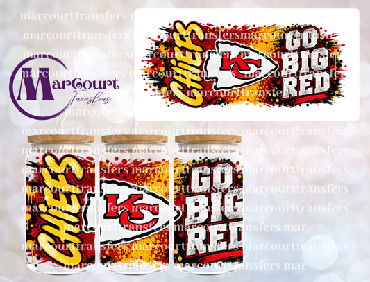 CHIEFS GO BIG RED-16 0Z-UV DTF CUP WRAP