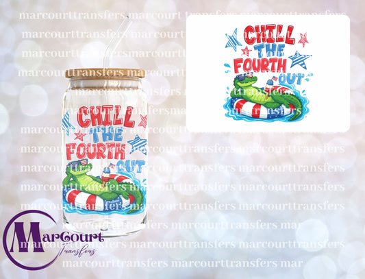 CHILL THE 4TH OUT GATOR-UV DTF CUP WRAP