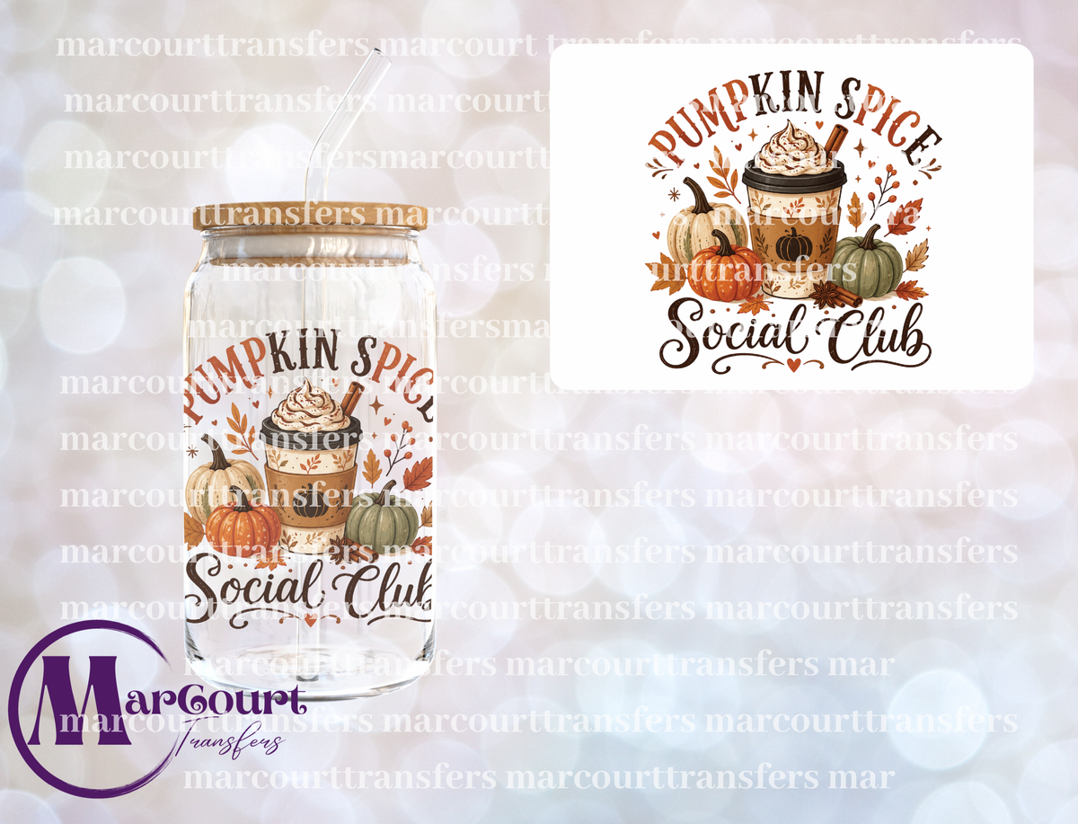PUMPKIN SPICE SOCIAL CLUB-UV DTF CUP WRAP