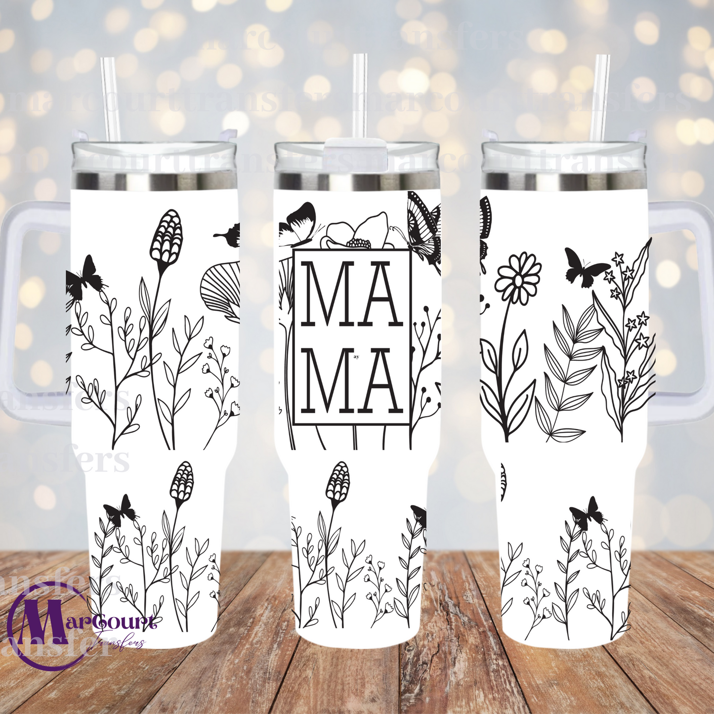 MAMA WILDFLOWERS-40 0Z-UV DTF CUP WRAP