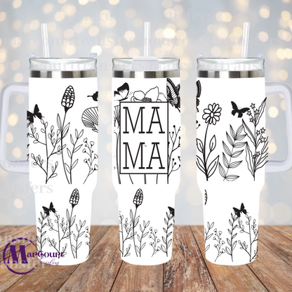 MAMA WILDFLOWERS-40 0Z-UV DTF CUP WRAP