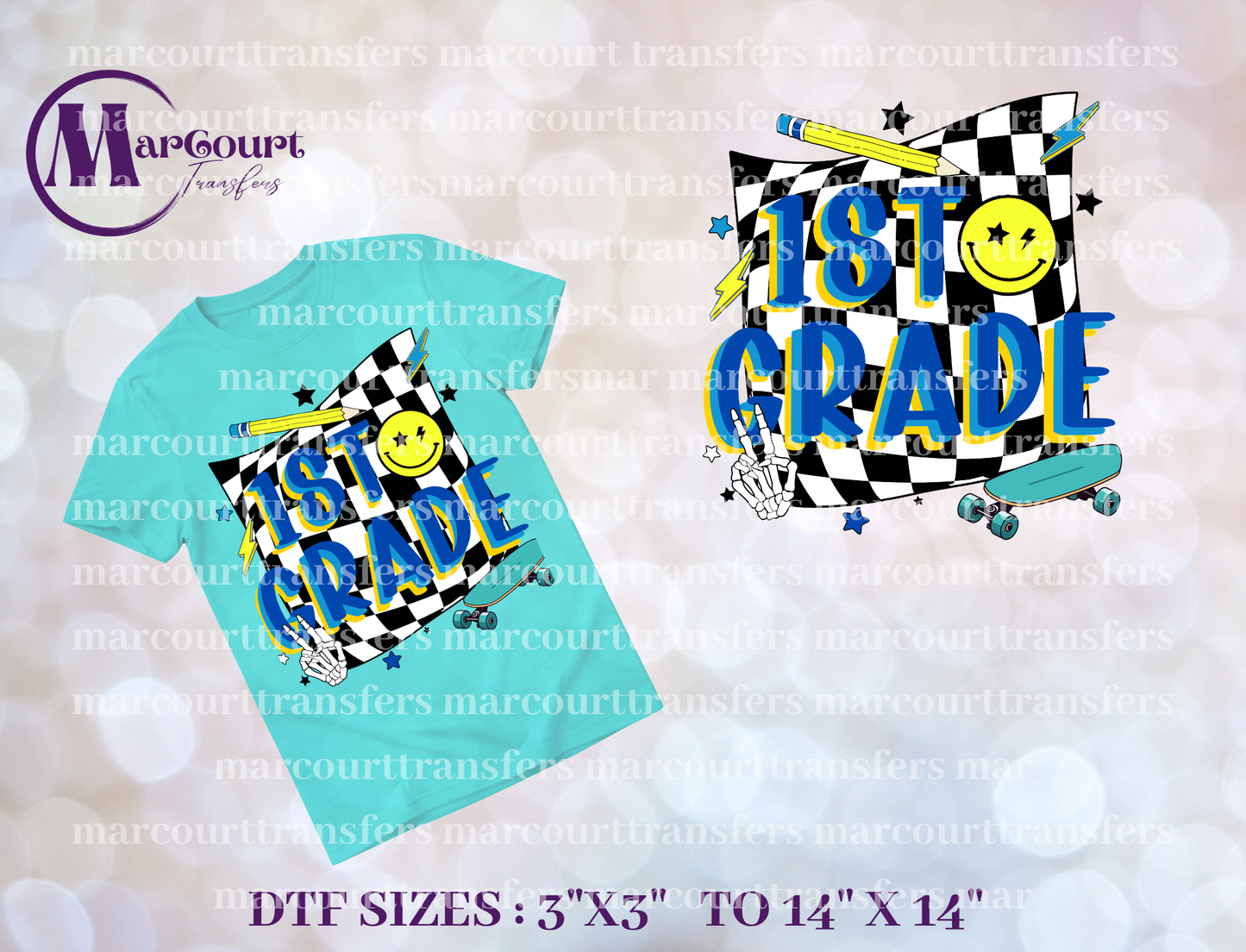 DTF-1ST GRADE CHECKERED