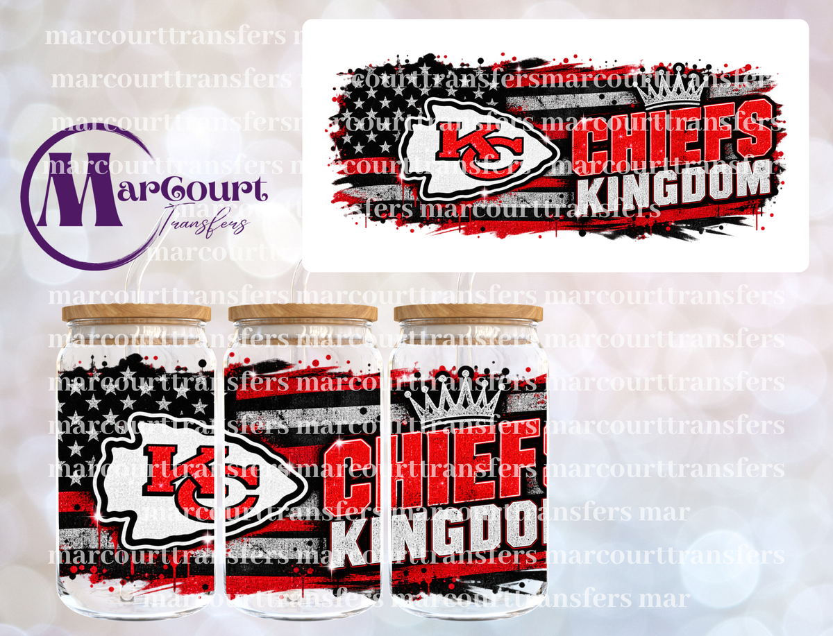 CHIEFS KINGDOM FLAG-16 0Z-UV DTF CUP WRAP