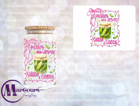 PICKLES AND JESUS SALTY AND SAVED-UV DTF CUP WRAP