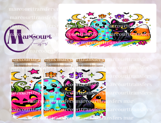 HALLOWEEN COLORFUL FRIENDS-16 0Z-UV DTF CUP WRAP