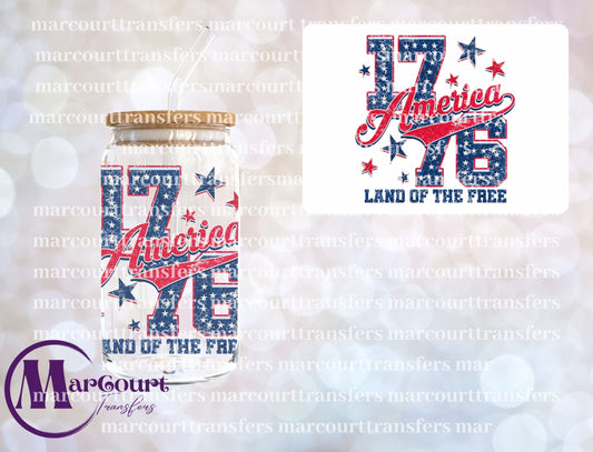 1776 AMERICAN LAND OF THE FREE-UV DTF CUP WRAP