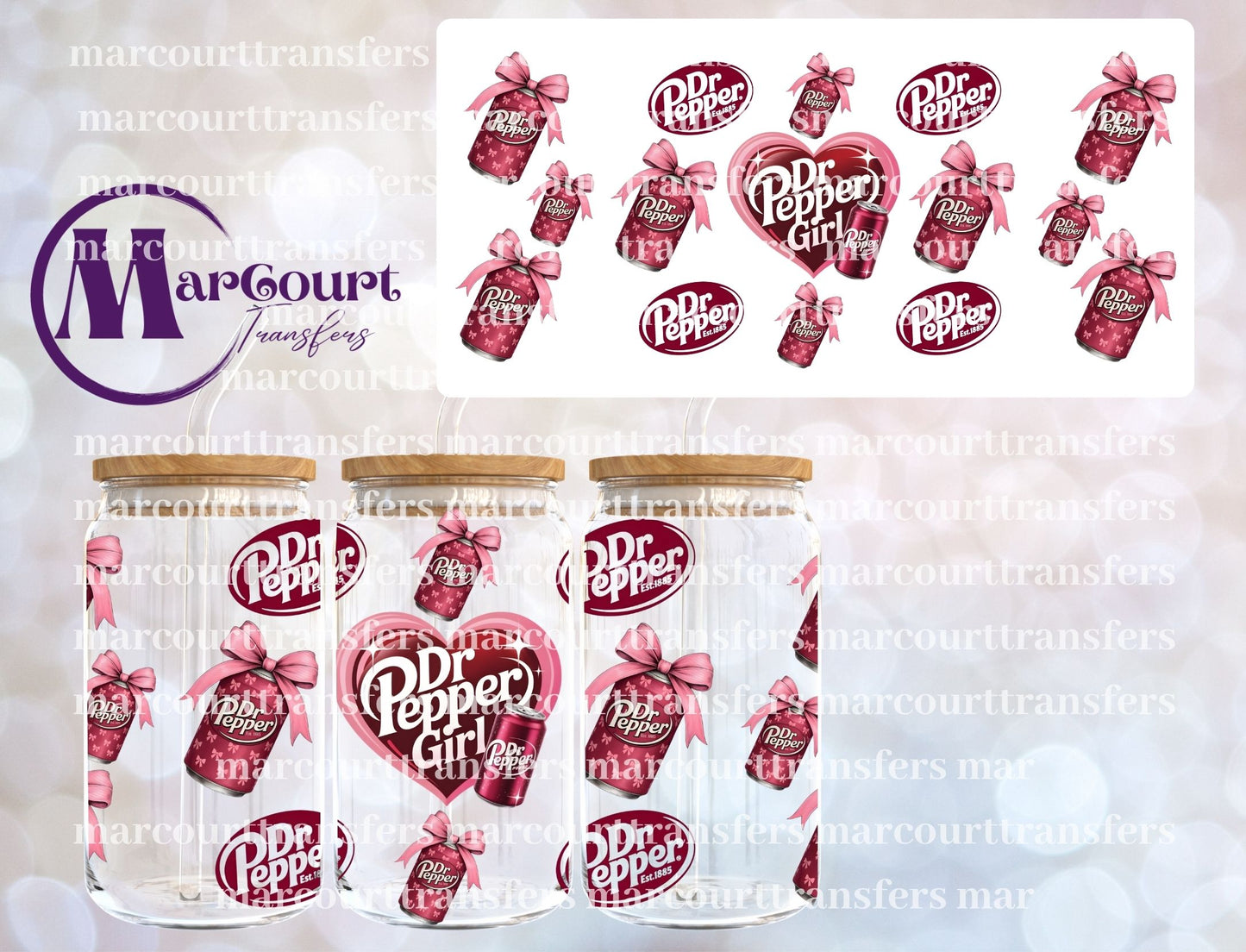 DR PEPPER GIRL-16 0Z-UV DTF CUP WRAP