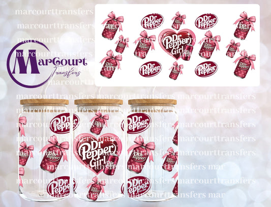 DR PEPPER GIRL-16 0Z-UV DTF CUP WRAP