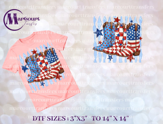 DTF-RED WHITE AND BLUE BOOTS