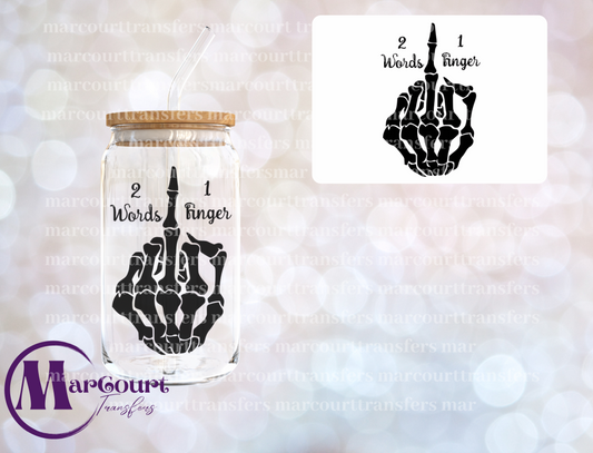 2 WORDS 1 FINGER-DECAL-UV DTF CUP WRAP