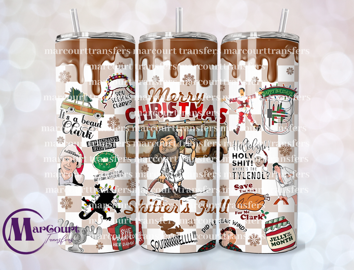 MERRY CHRISTMAS SHITTERS FULL-SKINNY TUMBLER TRANSFER (SUBLIMATION)