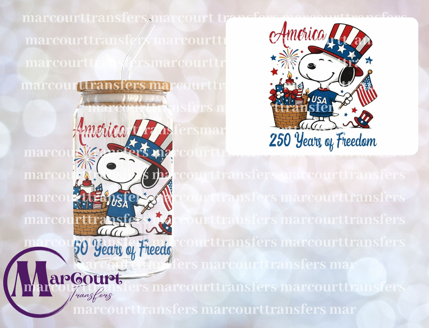 SNOOPY AND FRIENDS 250TH-UV DTF CUP WRAP