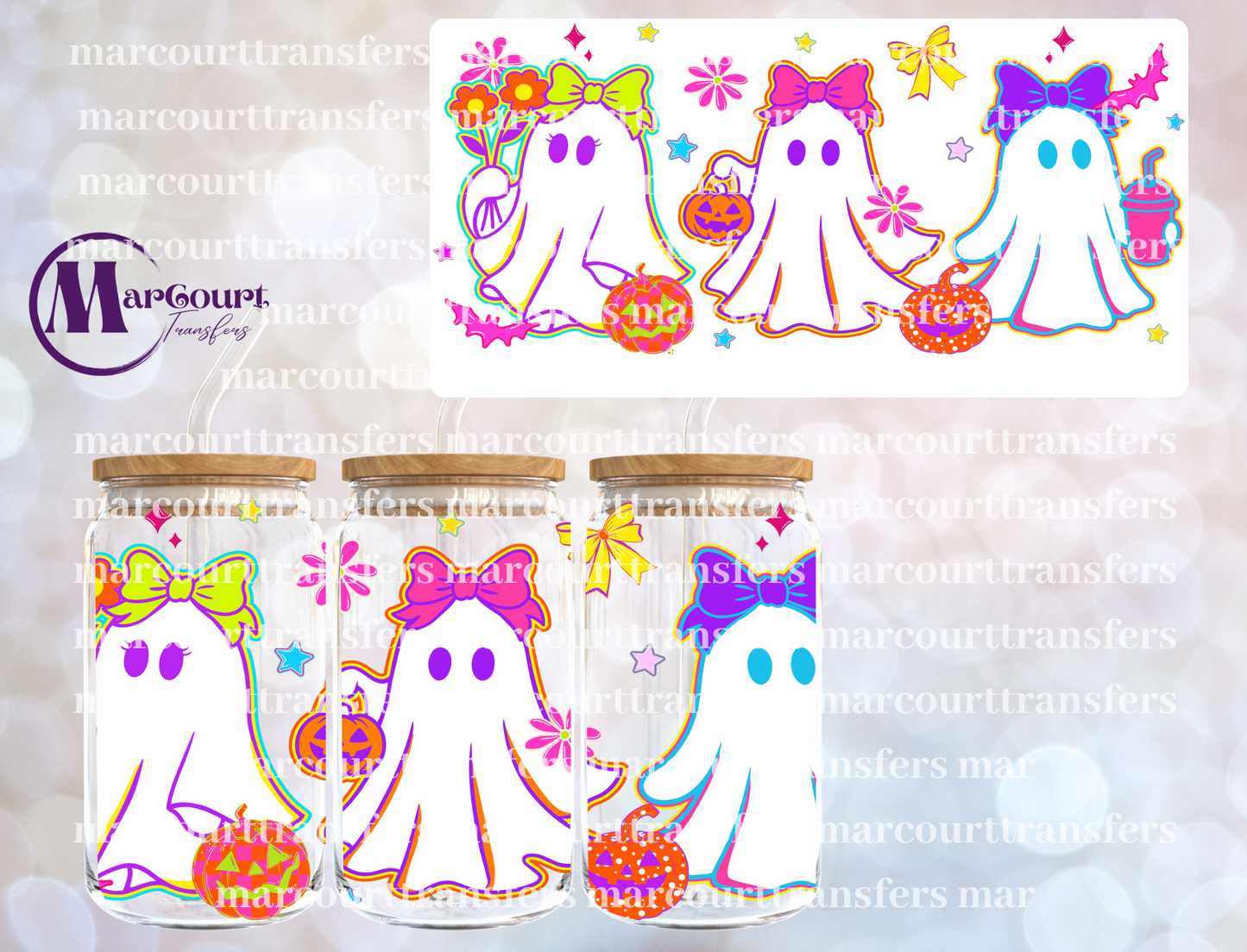 3 BOO GHOSTS-16 0Z-UV DTF CUP WRAP