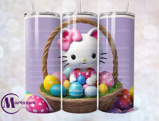 3 D EASTER KITTY-SKINNY TUMBLER TRANSFER