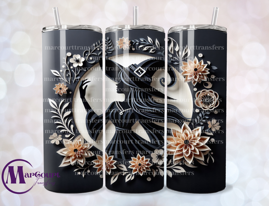 3 D PAPER WITCH-SKINNY TUMBLER TRANSFER