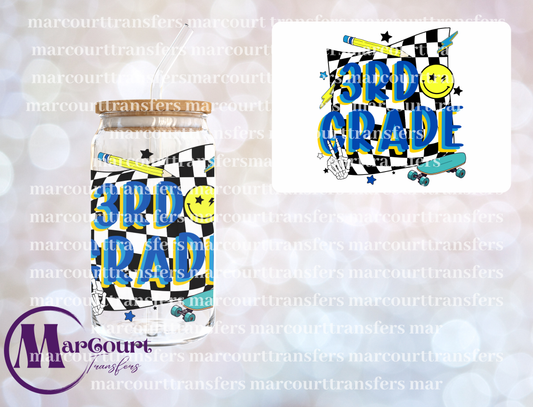 3RD GRADE CHECKERED-UV DTF CUP WRAP