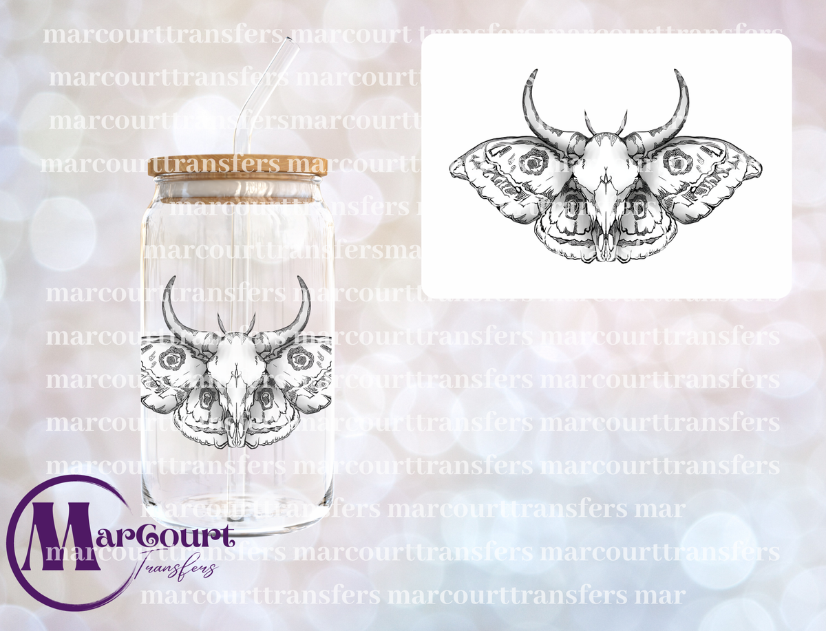 MOTH SKULL-UV DTF CUP WRAP