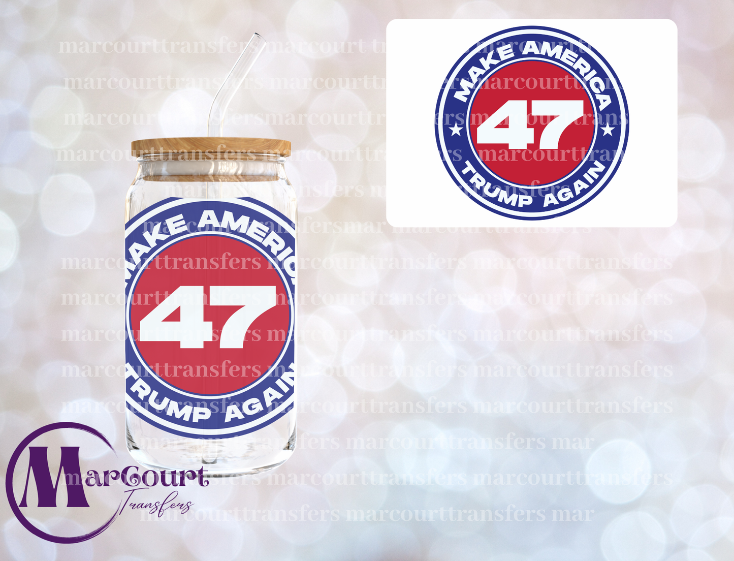 47 MAKE AMERICA TRUMP AGAIN -DECAL-UV DTF CUP WRAP