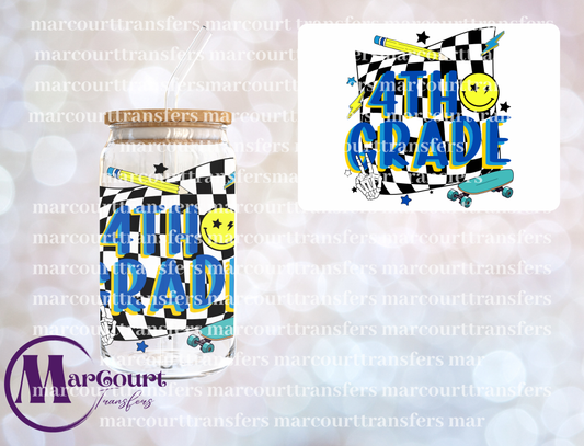 4TH GRADE CHECKERED-UV DTF CUP WRAP