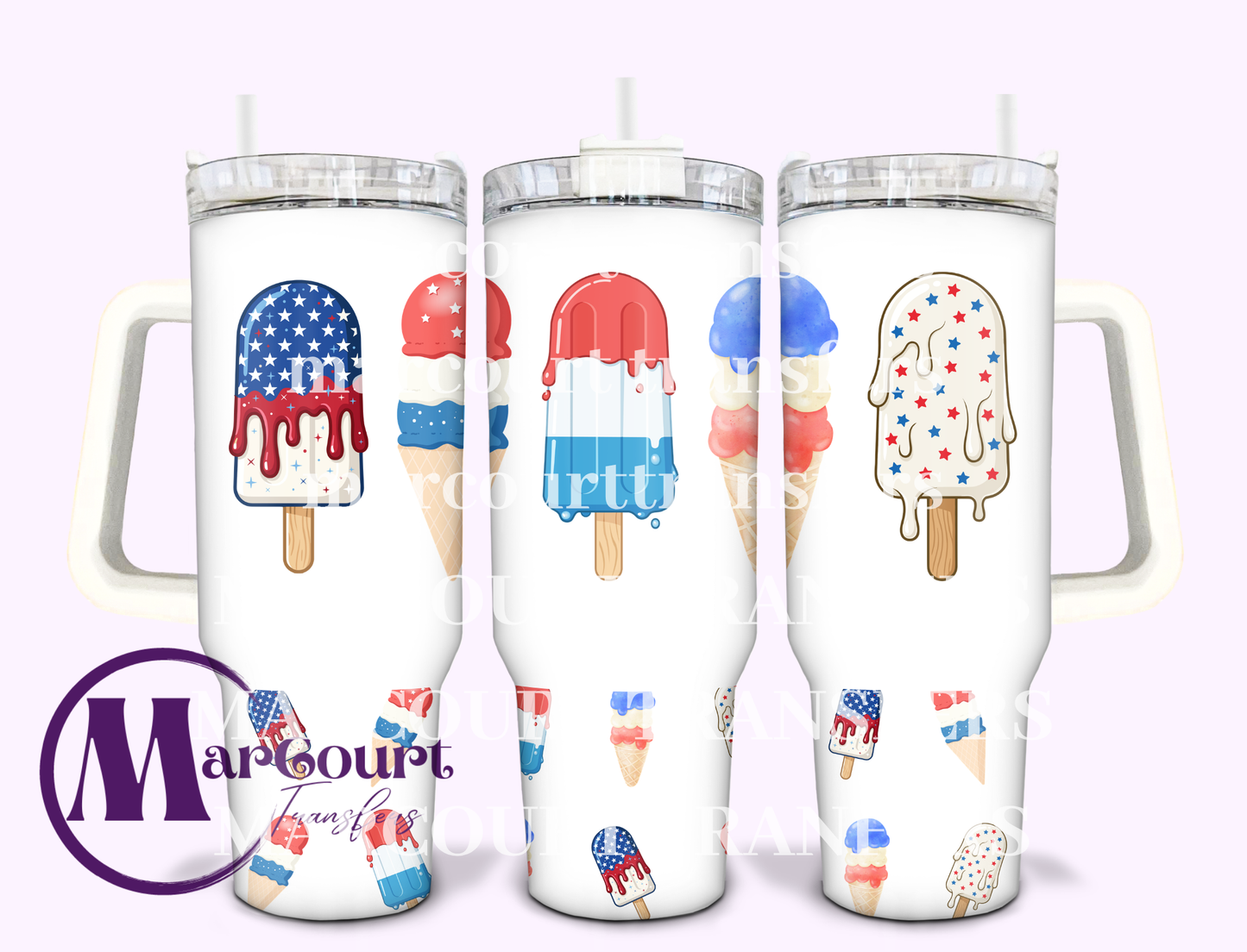4TH OF JULY TREATS-40 0Z-SUBLIMATION TUMBLER TRANSFER