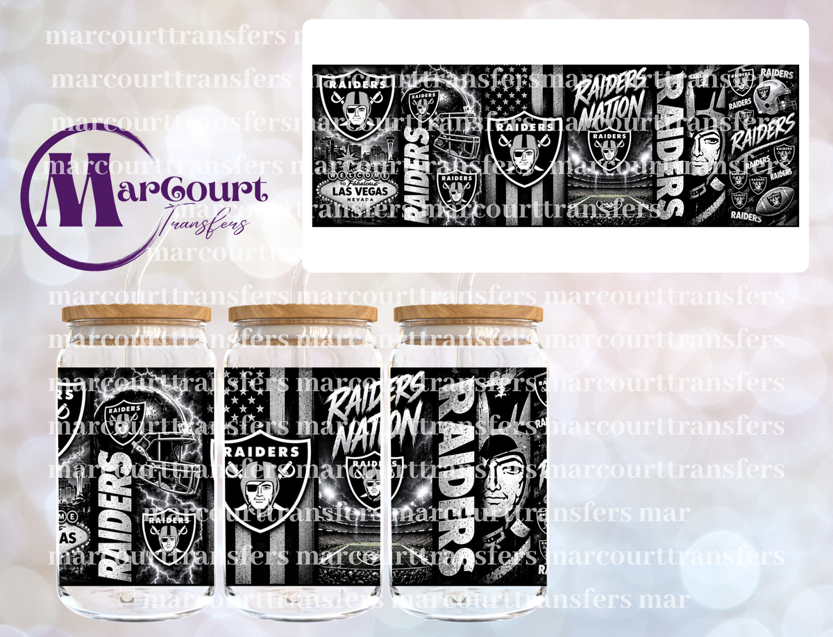 RAIDERS NATION WRAP-16 0Z-UV DTF CUP WRAP