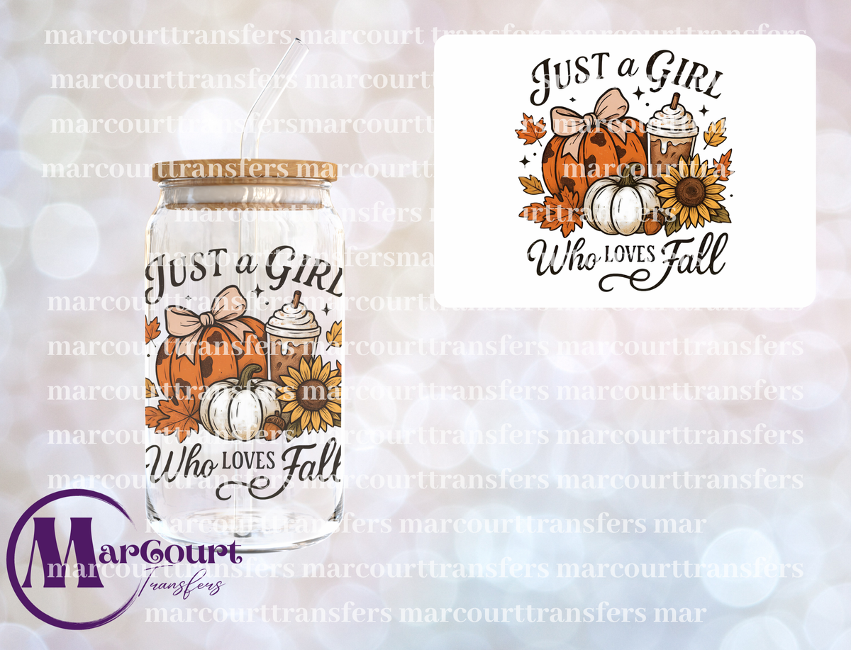 JUST A GIRL WHO LOVES FALL-UV DTF CUP WRAP