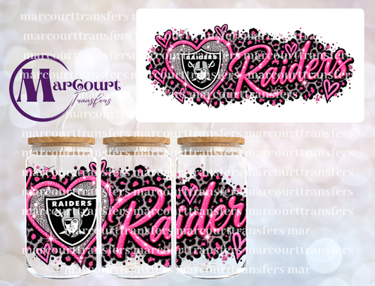 RAIDERS PINK CHEETAH-16 0Z-UV DTF CUP WRAP