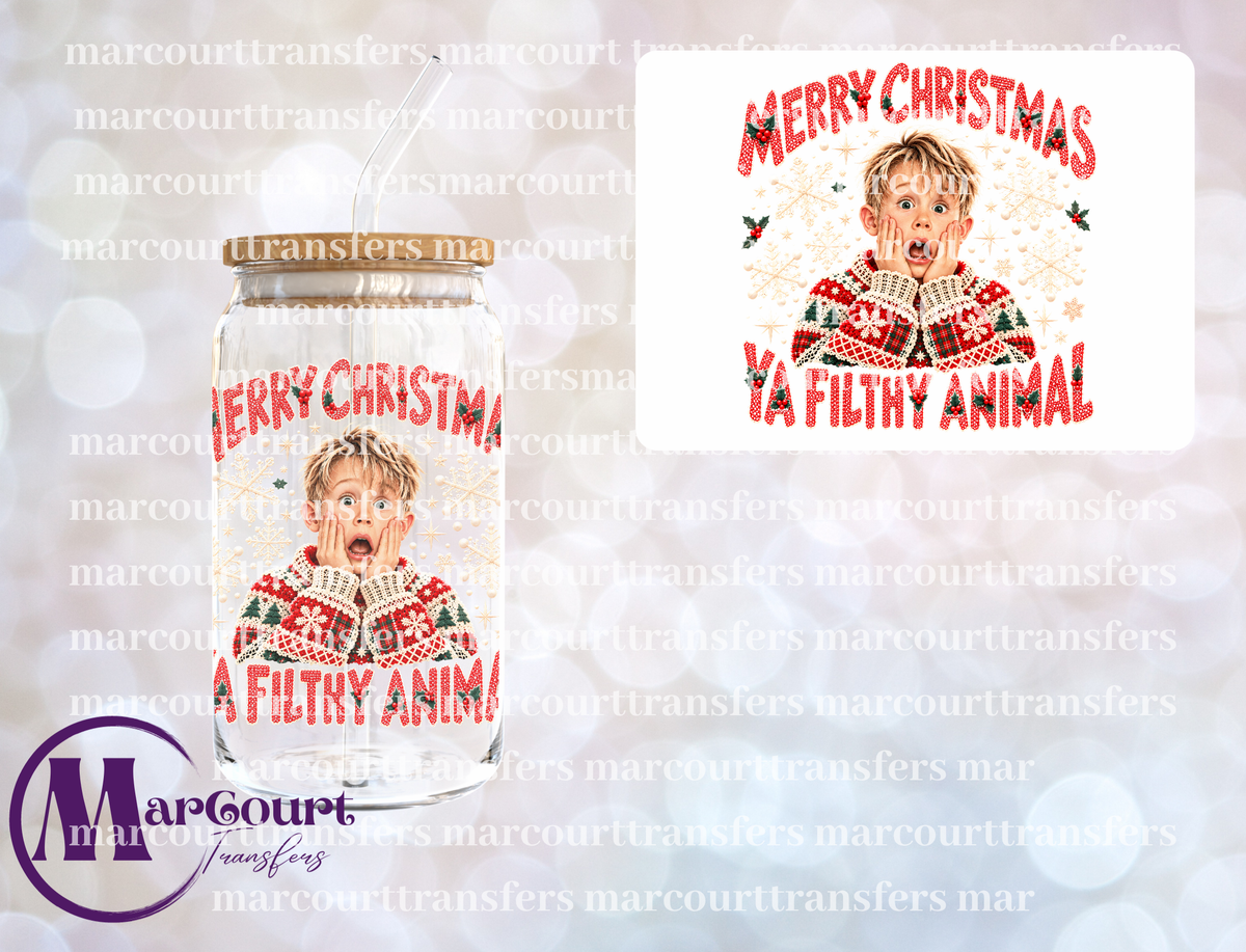 MERRY CHRISTMAS YOU FILTHY ANIMAL HOME ALONE-UV DTF CUP WRAP