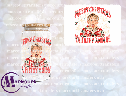 MERRY CHRISTMAS YOU FILTHY ANIMAL HOME ALONE-UV DTF CUP WRAP