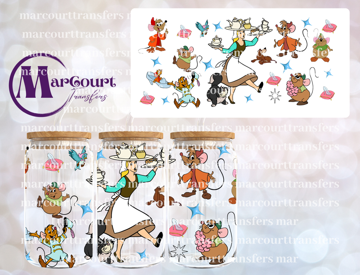 CINDERELLA AND FRIENDS-16 0Z-UV DTF CUP WRAP