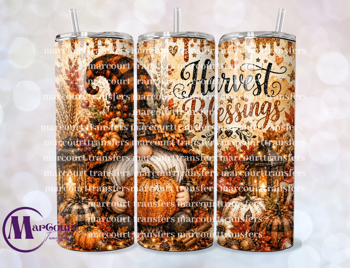 HARVEST BLESSINGS GNOME-20 OZ-UV DTF CUP WRAP