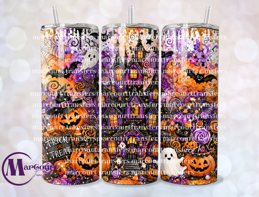 TRICK OR TREAT HALLOWEEN-SKINNY TUMBLER TRANSFER (SUBLIMATION)