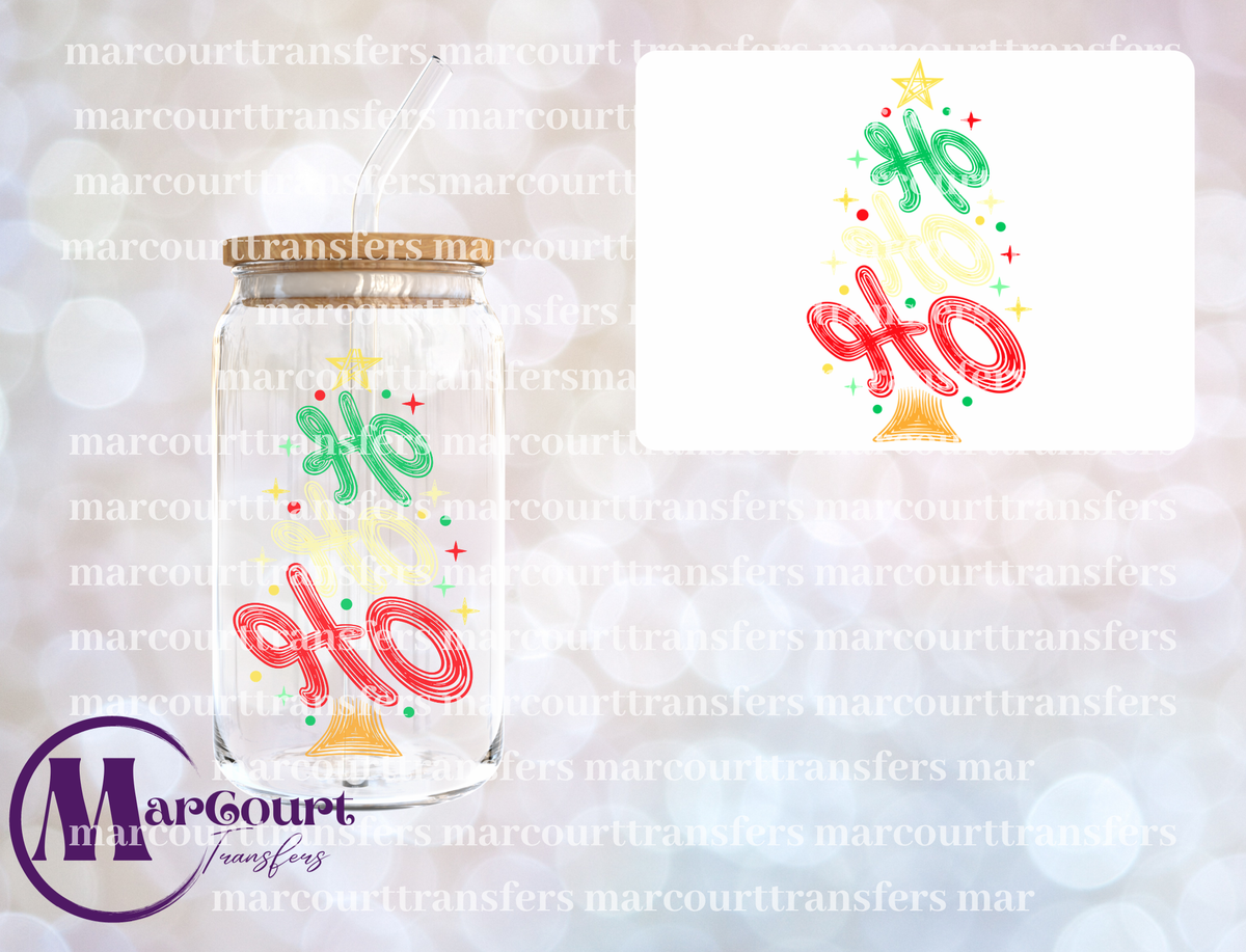HO HO HO CHRISTMAS TREE-UV DTF CUP WRAP