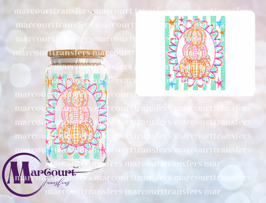 STACKED PUMPKINS STRIPES-UV DTF CUP WRAP