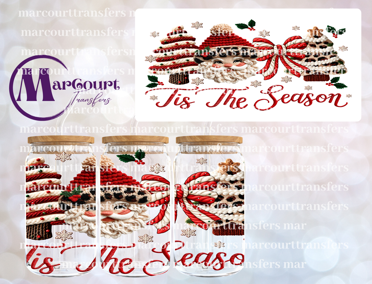 TIS THE SEASON FAUX YARN-16 0Z-UV DTF CUP WRAP