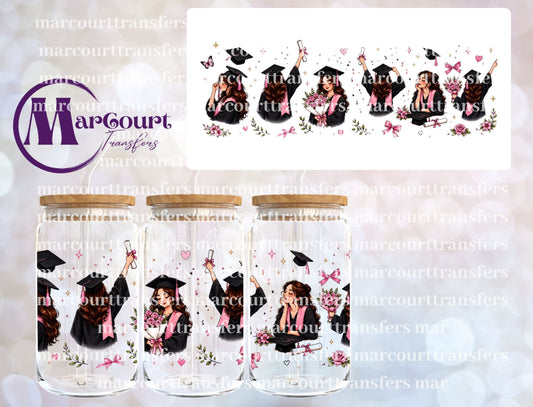 GRADUATING GIRL-16 0Z-UV DTF CUP WRAP