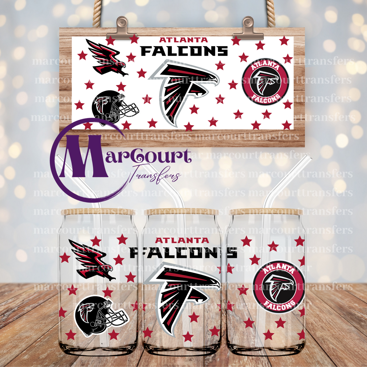 ATLANTA FALCONS 16 OZ- UV DTF CUP WRAP