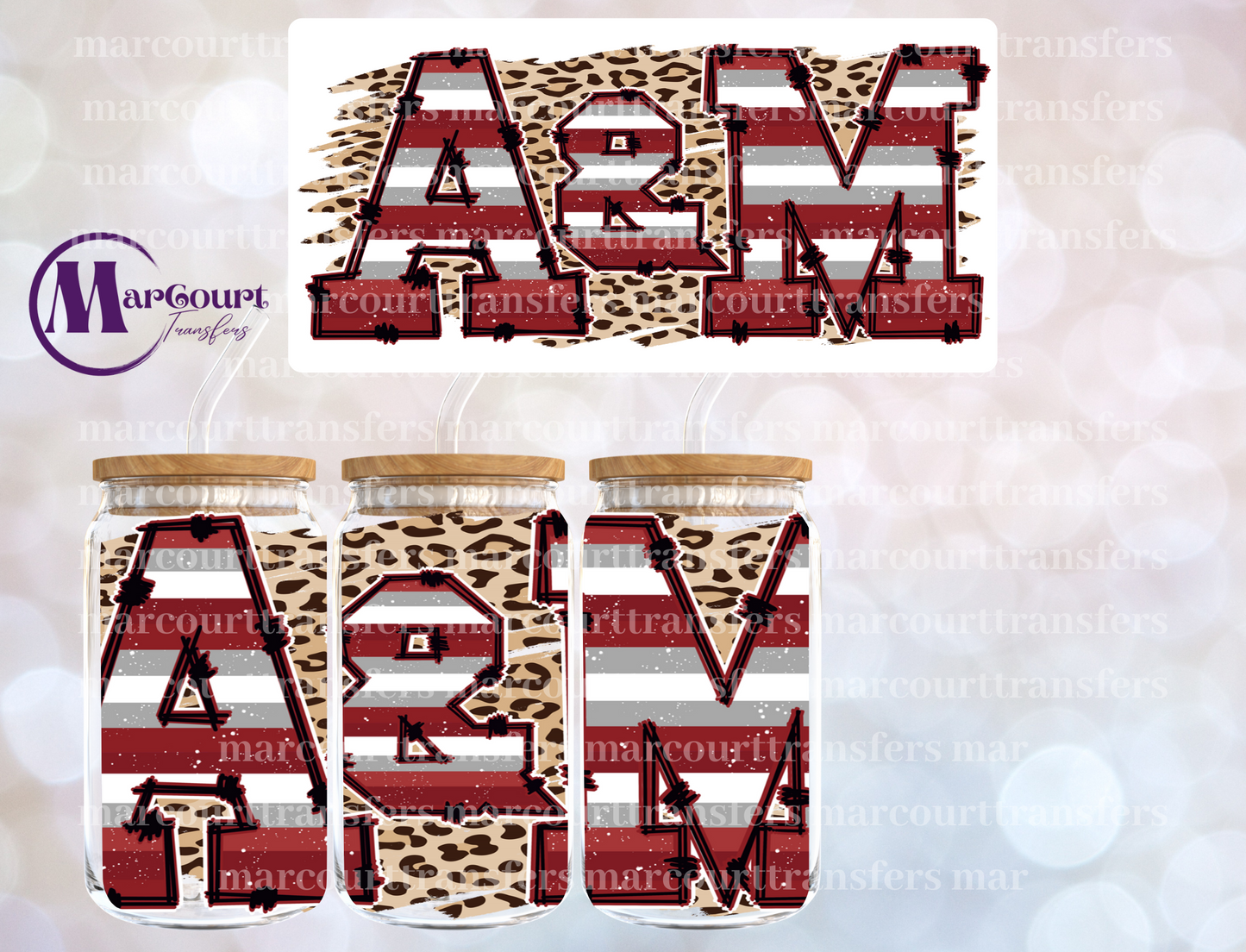 TEXAS A&M LEOPARD-16 0Z-UV DTF CUP WRAP