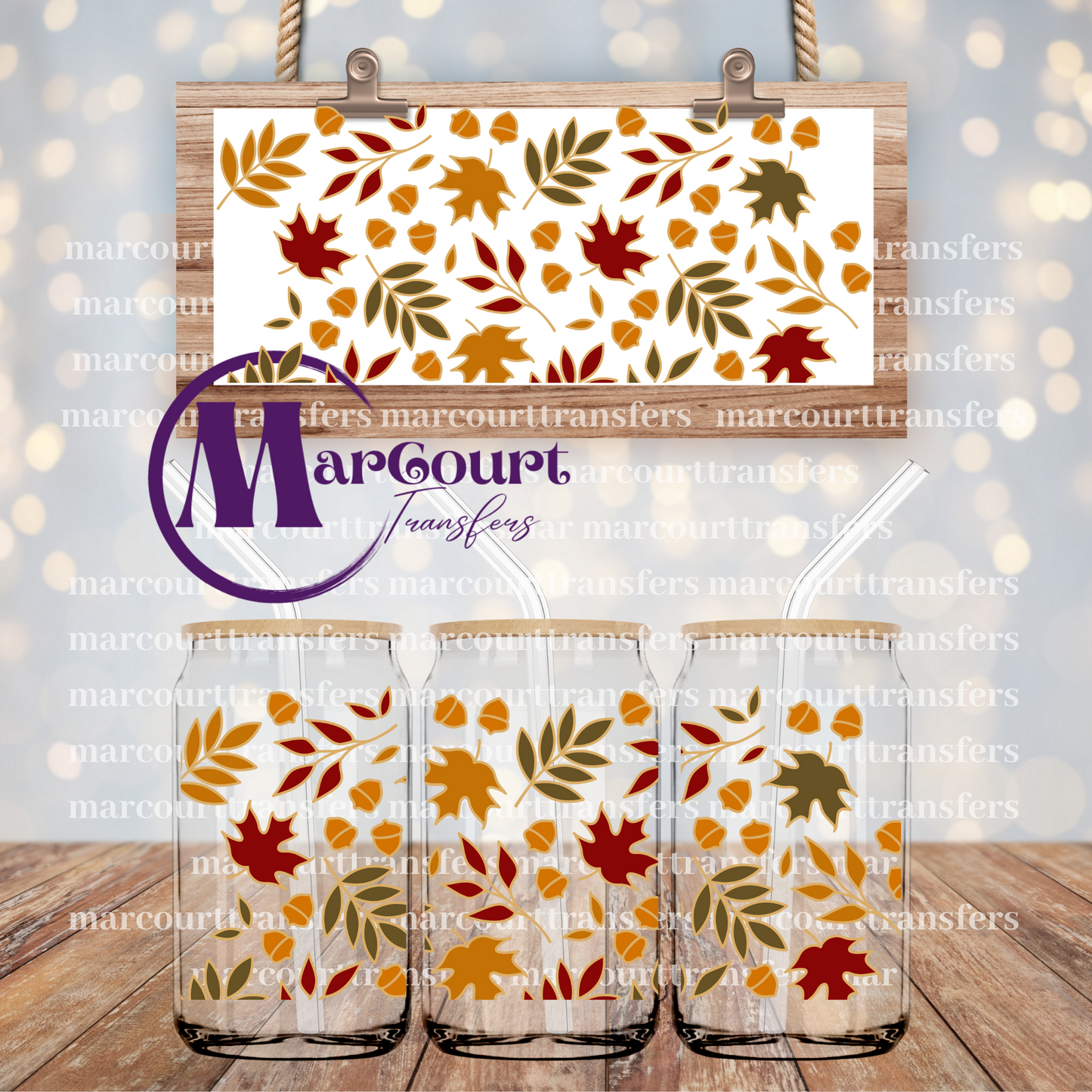 AUTUMN LEAVES-16 0Z-UV DTF CUP WRAP