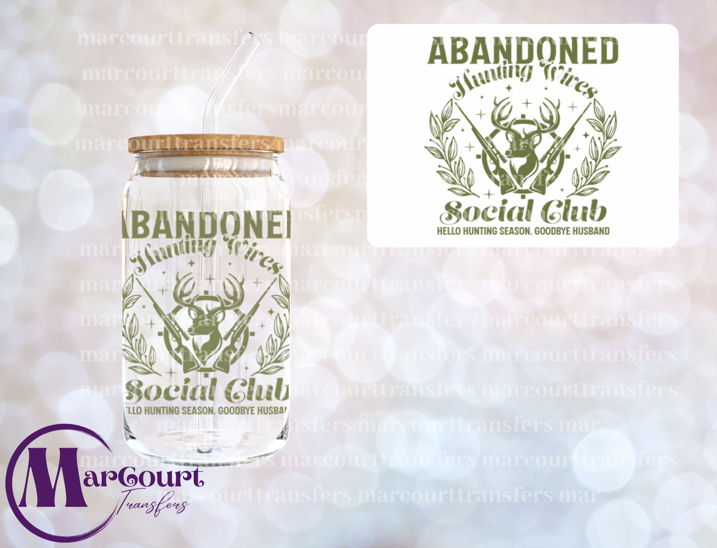 ABANDONED HUNTING WIVES SOCIAL CLUB-DECAL-UV DTF CUP WRAP