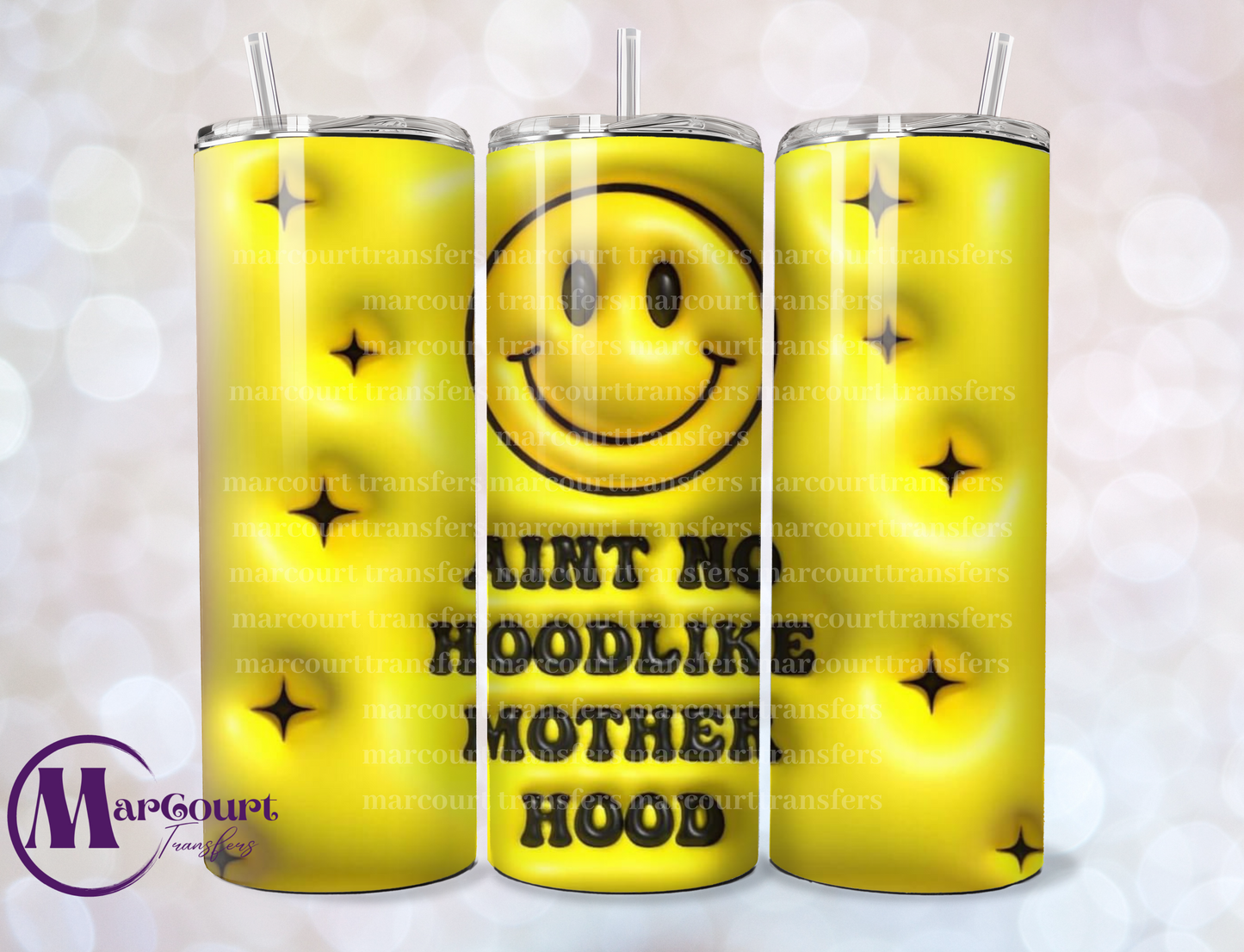 AINT NO HOOD LIKE MOTHERHOOD INFLATED-SKINNY TUMBLER TRANSFER