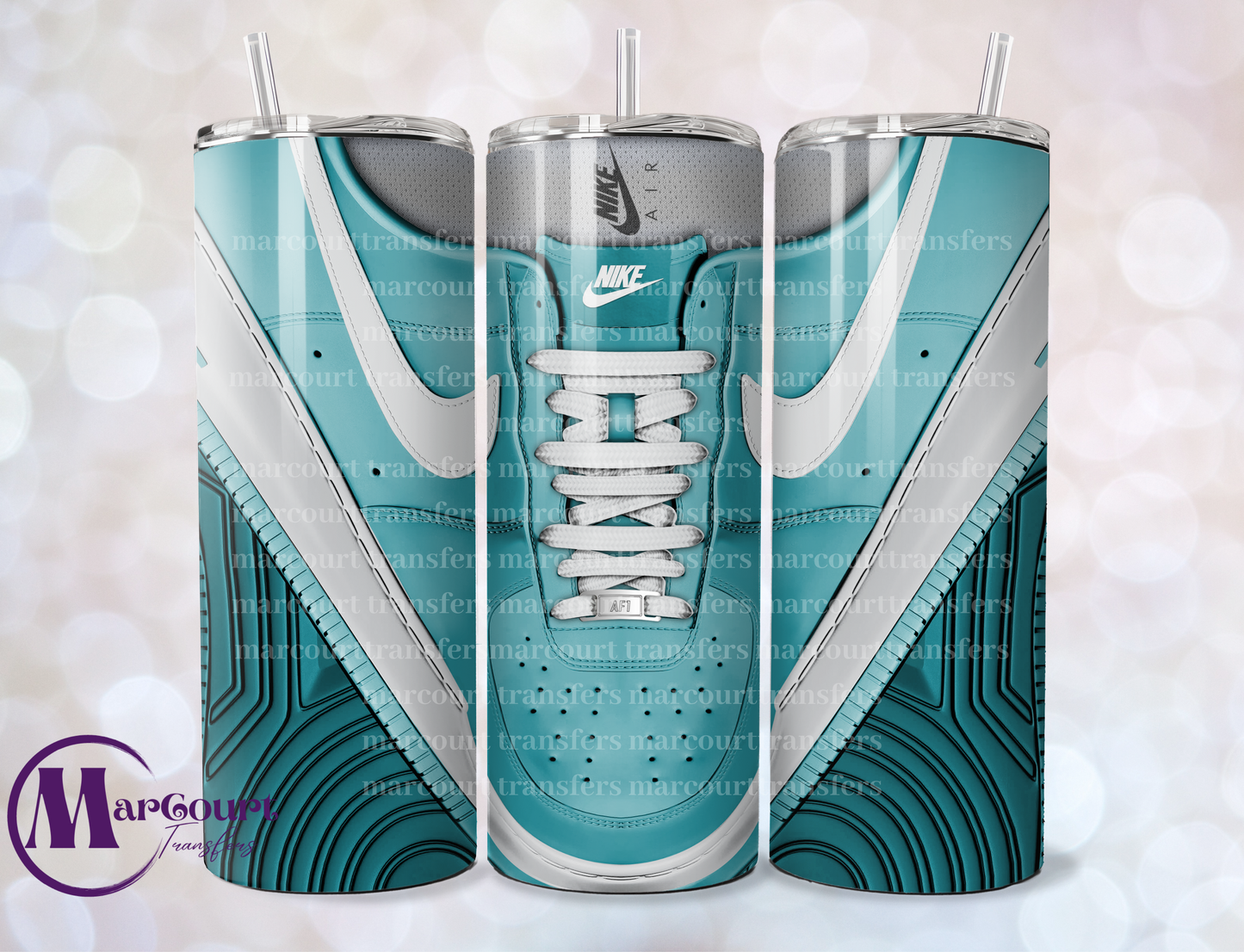 AIR FORCE 1 TURQUOISE-20 0Z-UV DTF CUP WRAP