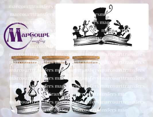 ALICE IN WONDERLAND BLACK SILHOUETTE-16 0Z-UV DTF CUP WRAP