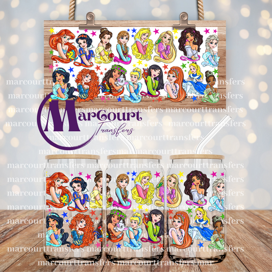 ALL THE PRINCESSES-16 0Z-UV DTF CUP WRAP