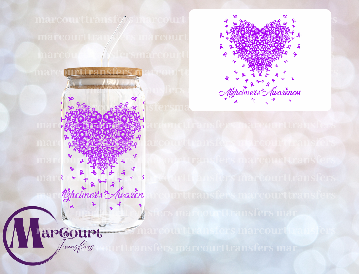 ALZHEIMER AWARENESS-DECAL-UV DTF CUP WRAP