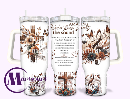 AMAZING GRACE-40 0Z-SUBLIMATION TUMBLER TRANSFER