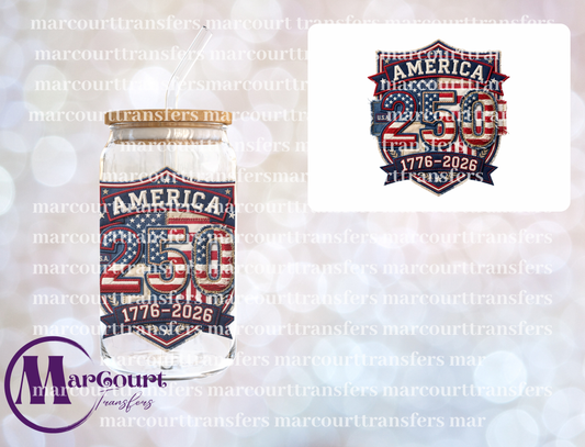 AMERICA 250 BADGE-DECAL-UV DTF CUP WRAP