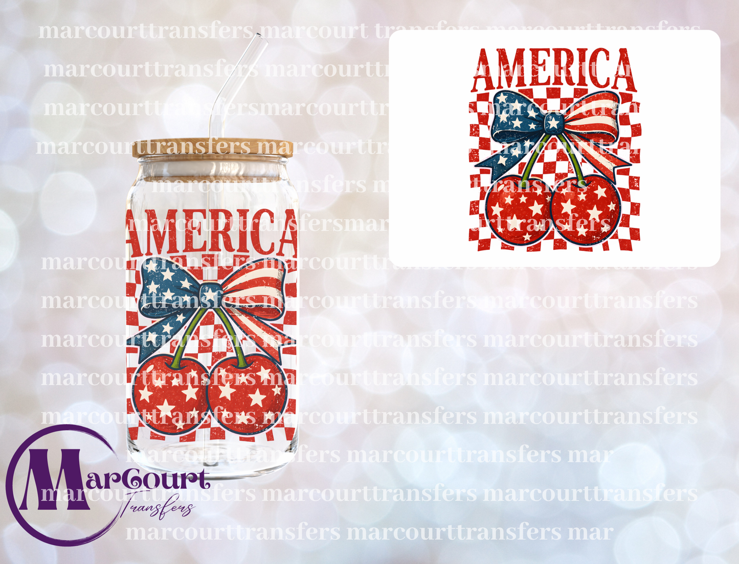 AMERICA CHERRIES-UV DTF CUP WRAP