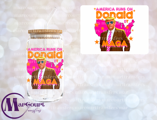AMERICA RUNS ON DT-DECAL-UV DTF CUP WRAP